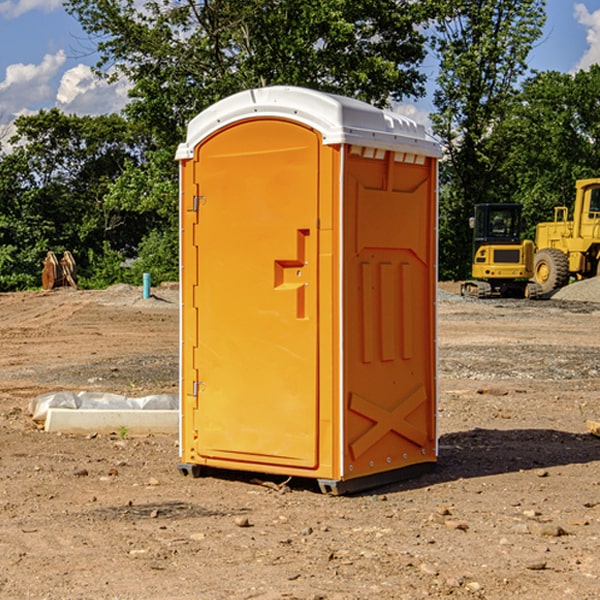 how often are the portable restrooms cleaned and serviced during a rental period in Orrum